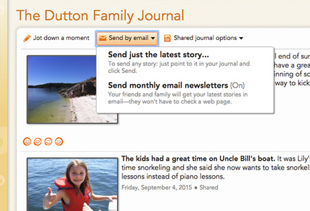 Share journal by email