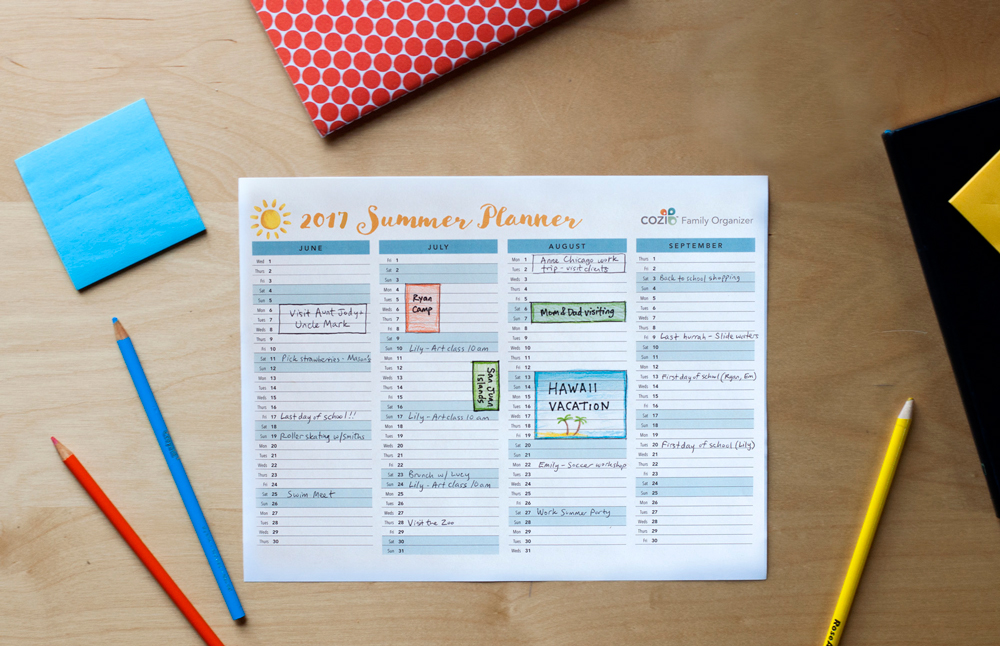 Printable Calendar Designed for Families
