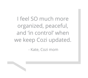 Kate, Cozi mom