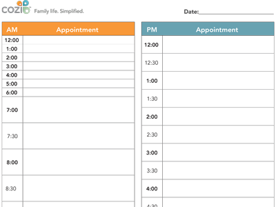 printable calendar day planner