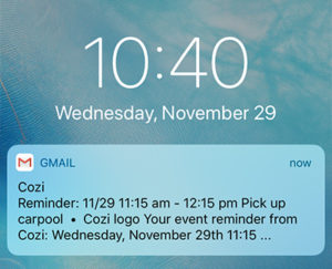 Email from Cozi