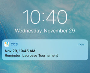 Push notification from Cozi