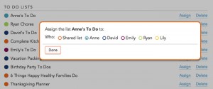 Assign a List Organize