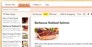 Edit recipes on the web