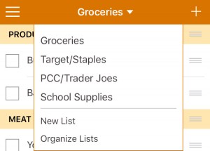 Organize Shopping Lists
