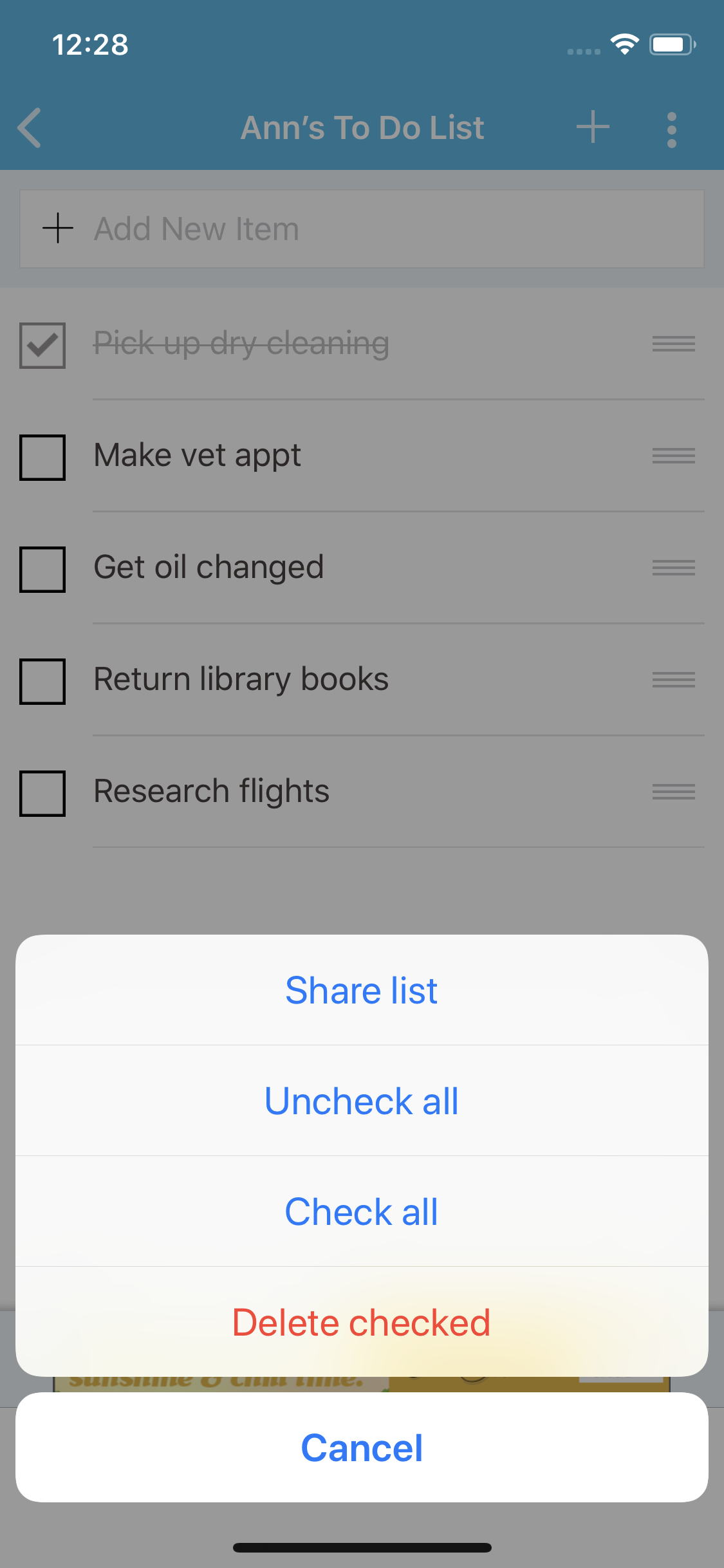 To Do List items