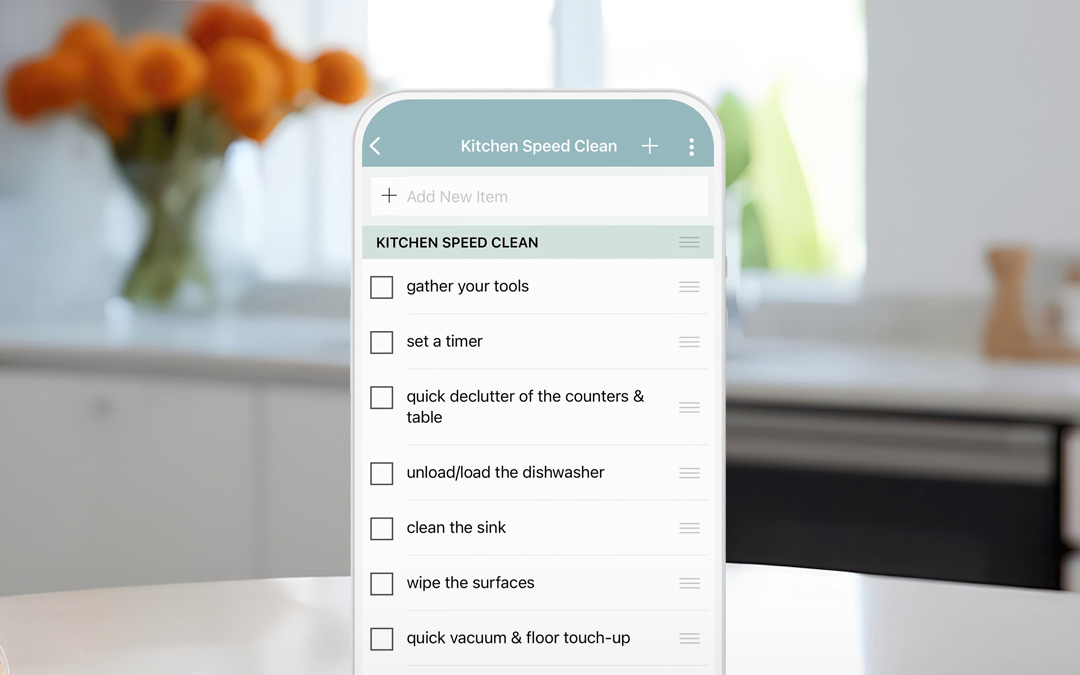 Add to Cozi: Clean Mama’s Kitchen Speed Clean Checklist