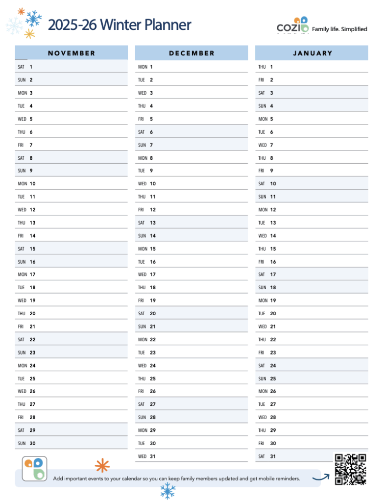 Winter planner